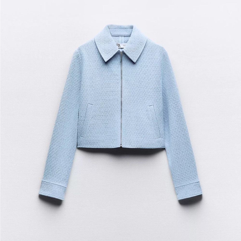 Zara STRUCTURED METALLIC THREAD JACKET